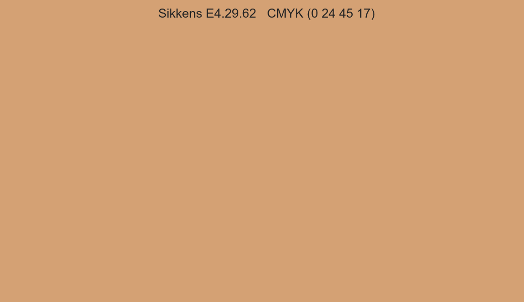 Color Sikkens E4.29.62 to CMYK (0 24 45 17) converter Color Sikkens E4.29.62 to CMYK (0 24 45 17) converter