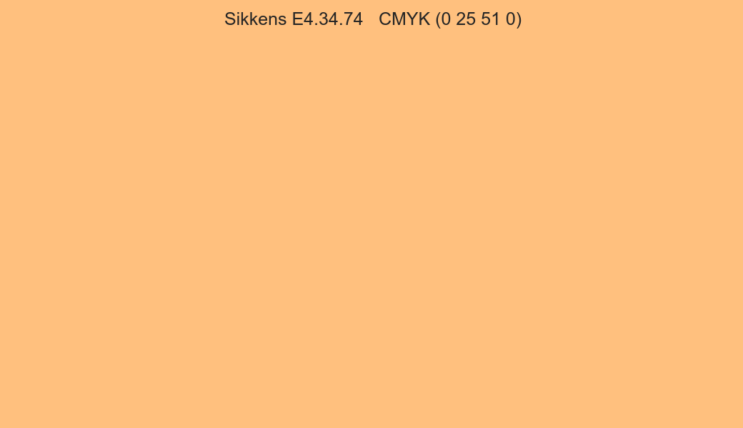 Color Sikkens E4.34.74 to CMYK (0 25 51 0) converter Color Sikkens E4.34.74 to CMYK (0 25 51 0) converter