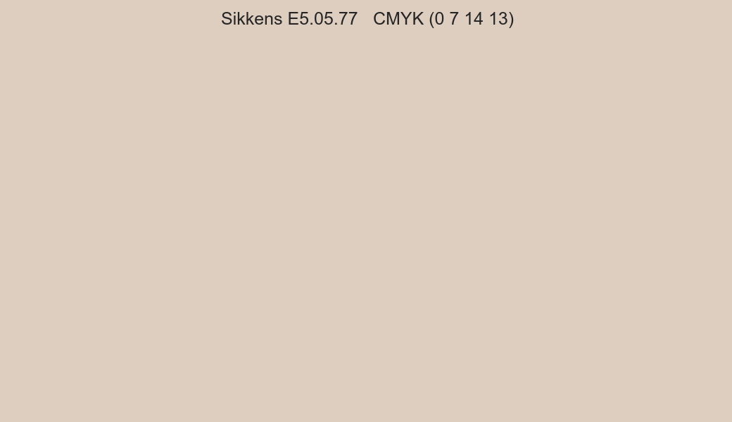 Color Sikkens E5.05.77 to CMYK (0 7 14 13) converter Color Sikkens E5.05.77 to CMYK (0 7 14 13) converter