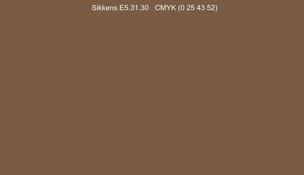 Color Sikkens E5.31.30 to CMYK (0 25 43 52) converter Color Sikkens E5.31.30 to CMYK (0 25 43 52) converter