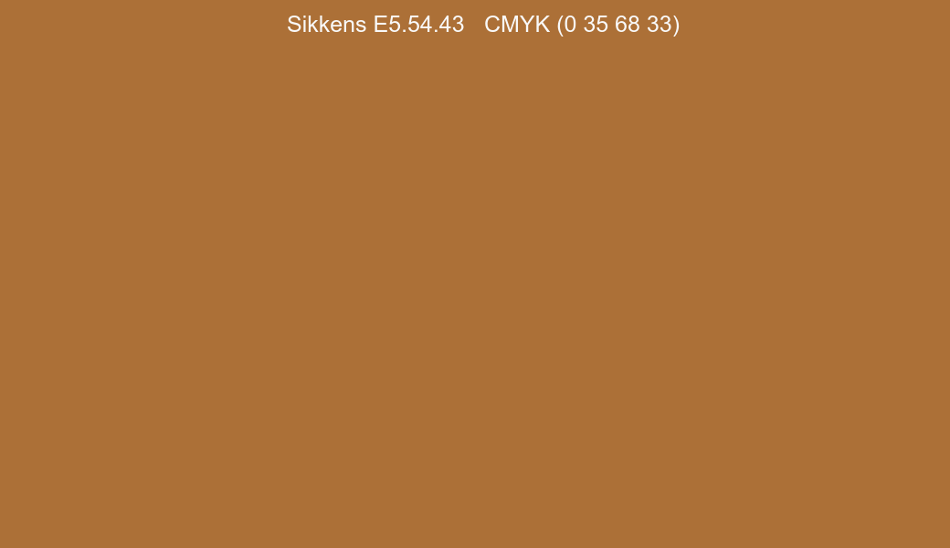 Color Sikkens E5.54.43 to CMYK (0 35 68 33) converter Color Sikkens E5.54.43 to CMYK (0 35 68 33) converter