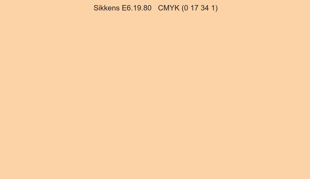 Color Sikkens E6.19.80 to CMYK (0 17 34 1) converter Color Sikkens E6.19.80 to CMYK (0 17 34 1) converter
