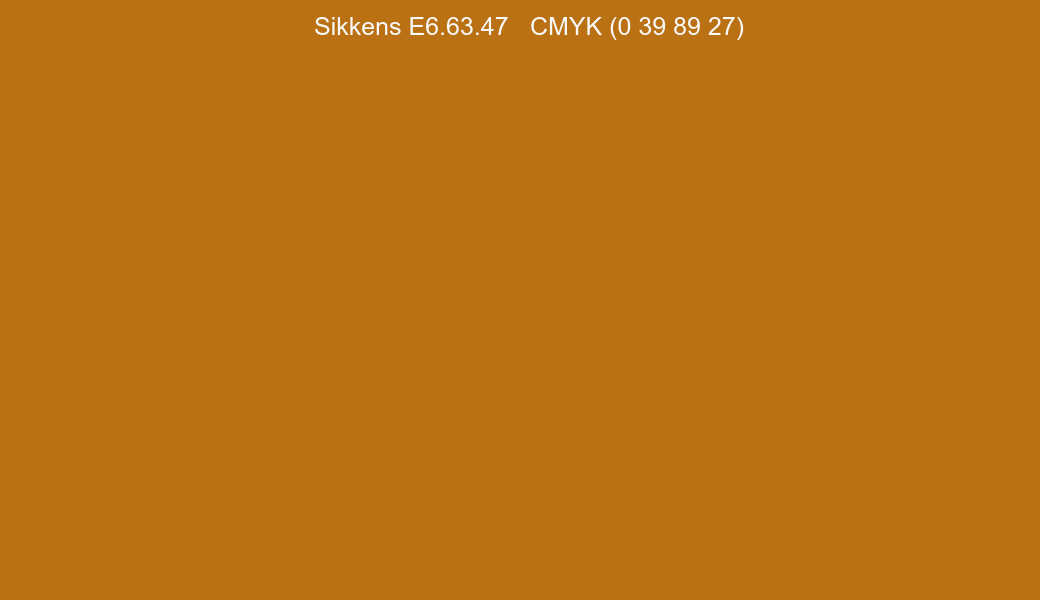 Color Sikkens E6.63.47 to CMYK (0 39 89 27) converter Color Sikkens E6.63.47 to CMYK (0 39 89 27) converter