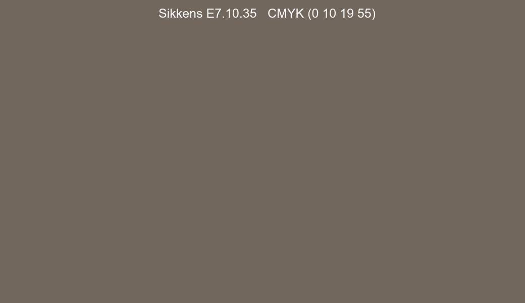Color Sikkens E7.10.35 to CMYK (0 10 19 55) converter Color Sikkens E7.10.35 to CMYK (0 10 19 55) converter