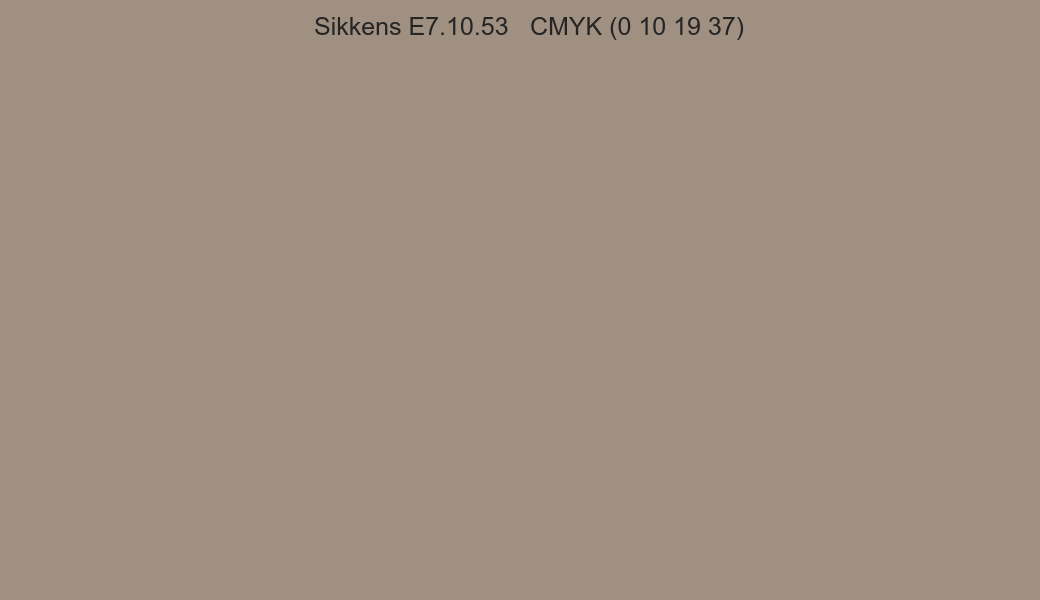 Color Sikkens E7.10.53 to CMYK (0 10 19 37) converter Color Sikkens E7.10.53 to CMYK (0 10 19 37) converter
