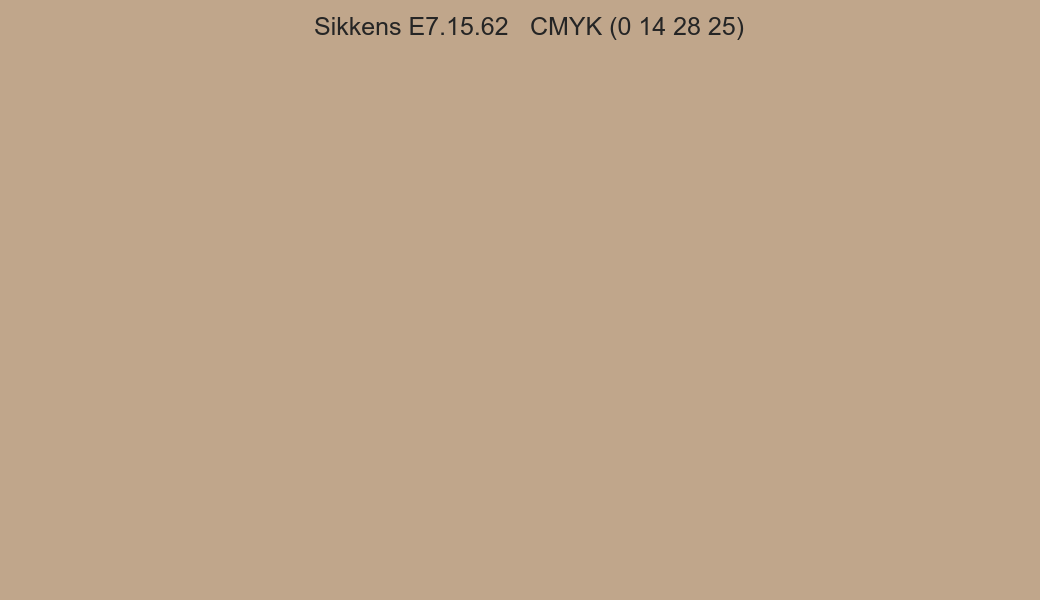 Color Sikkens E7.15.62 to CMYK (0 14 28 25) converter Color Sikkens E7.15.62 to CMYK (0 14 28 25) converter