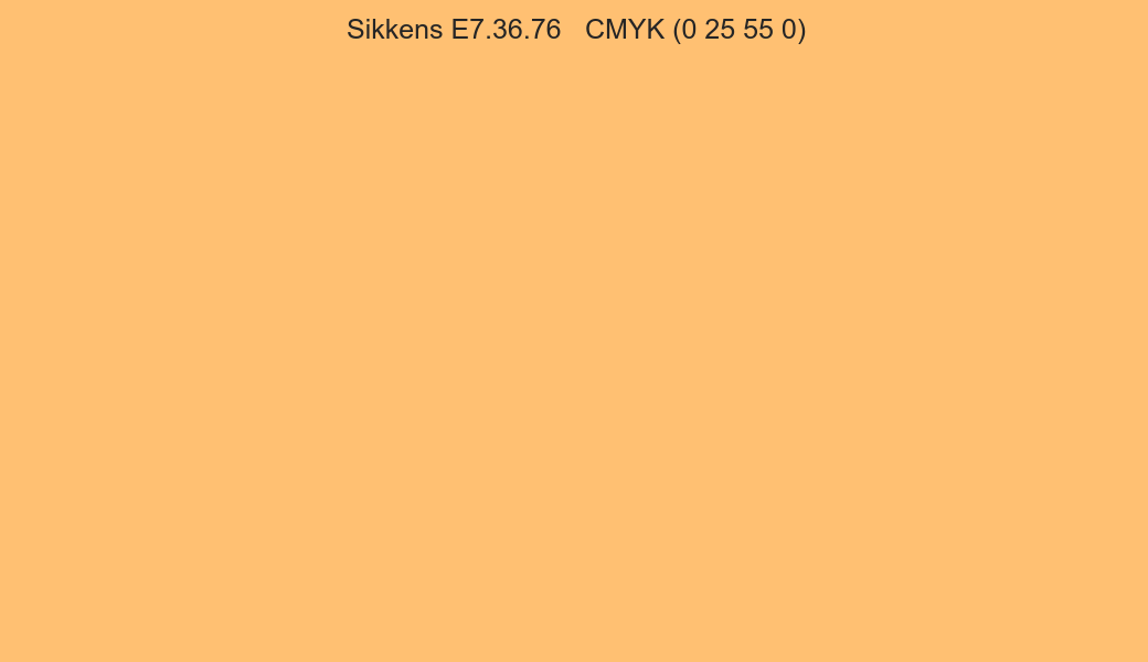 Color Sikkens E7.36.76 to CMYK (0 25 55 0) converter Color Sikkens E7.36.76 to CMYK (0 25 55 0) converter