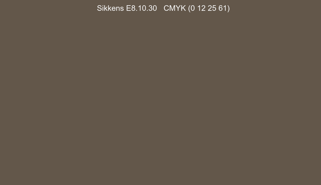 Color Sikkens E8.10.30 to CMYK (0 12 25 61) converter Color Sikkens E8.10.30 to CMYK (0 12 25 61) converter