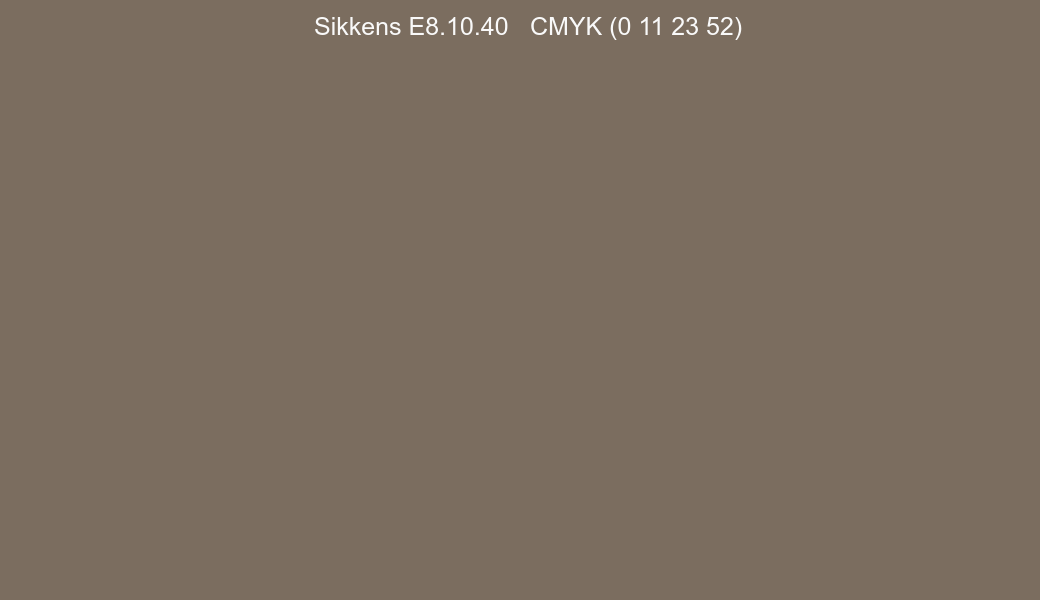Color Sikkens E8.10.40 to CMYK (0 11 23 52) converter Color Sikkens E8.10.40 to CMYK (0 11 23 52) converter