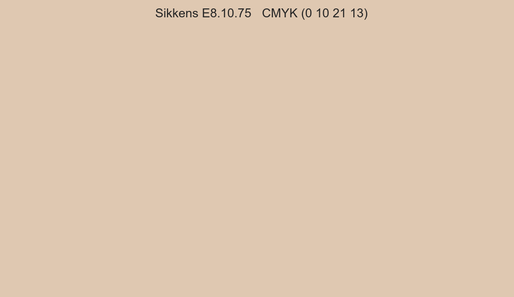Color Sikkens E8.10.75 to CMYK (0 10 21 13) converter Color Sikkens E8.10.75 to CMYK (0 10 21 13) converter