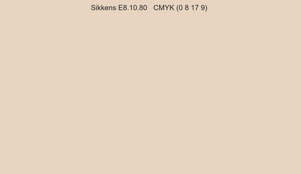 Color Sikkens E8.10.80 to CMYK (0 8 17 9) converter Color Sikkens E8.10.80 to CMYK (0 8 17 9) converter