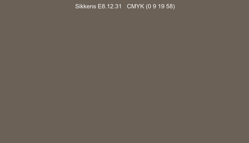 Color Sikkens E8.12.31 to CMYK (0 9 19 58) converter Color Sikkens E8.12.31 to CMYK (0 9 19 58) converter