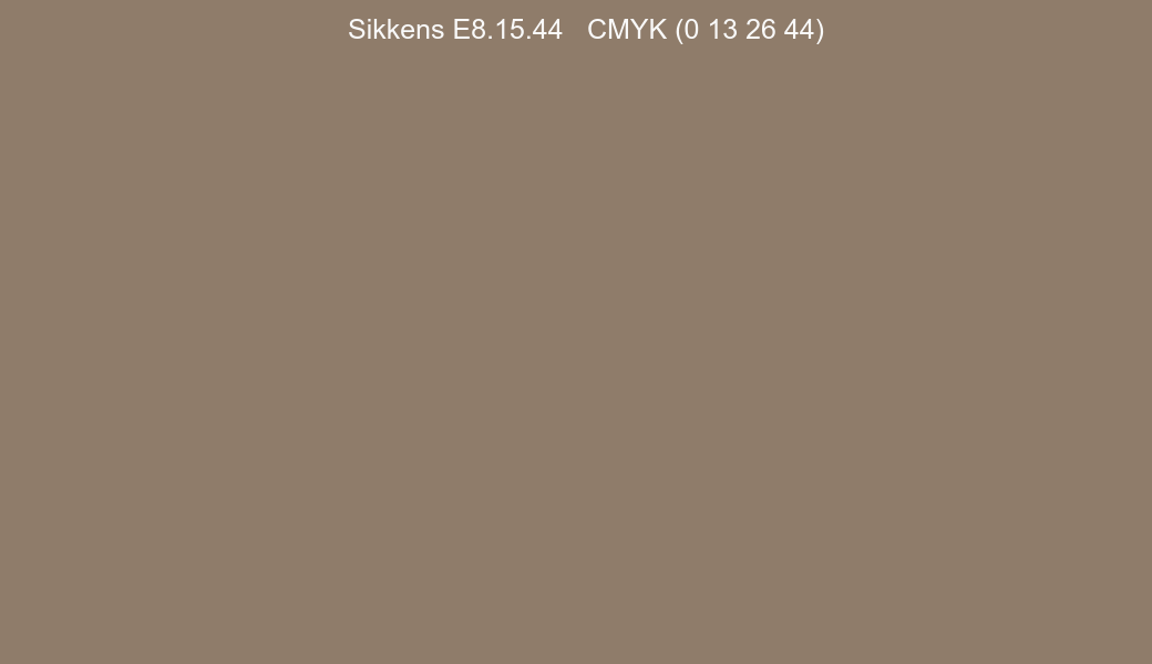 Color Sikkens E8.15.44 to CMYK (0 13 26 44) converter Color Sikkens E8.15.44 to CMYK (0 13 26 44) converter