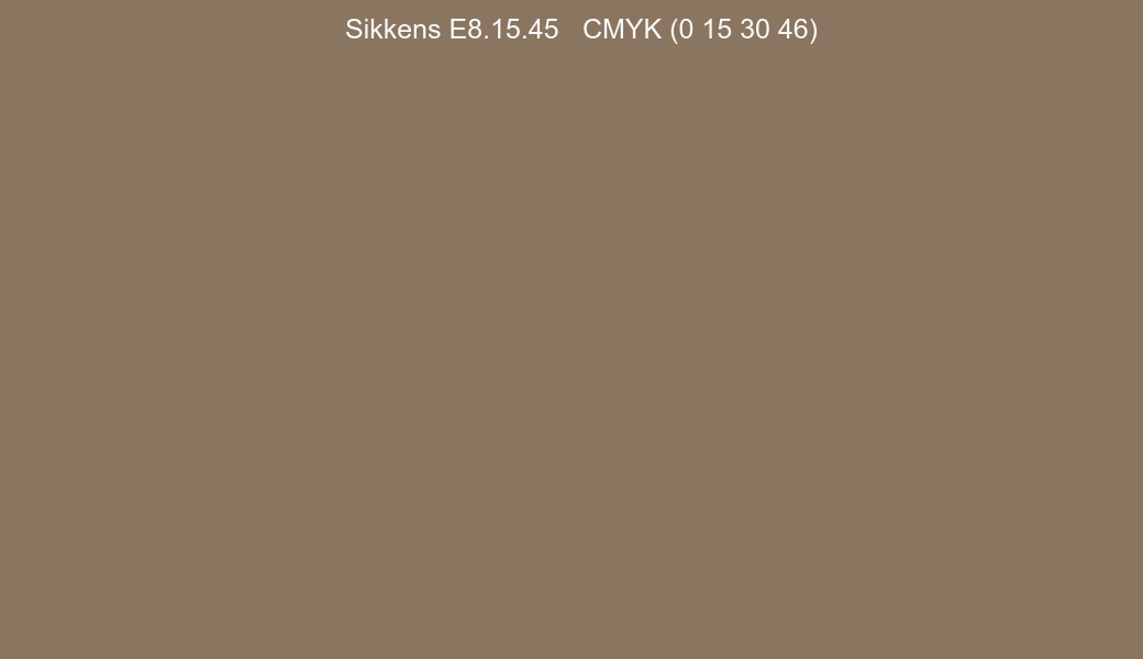 Color Sikkens E8.15.45 to CMYK (0 15 30 46) converter Color Sikkens E8.15.45 to CMYK (0 15 30 46) converter