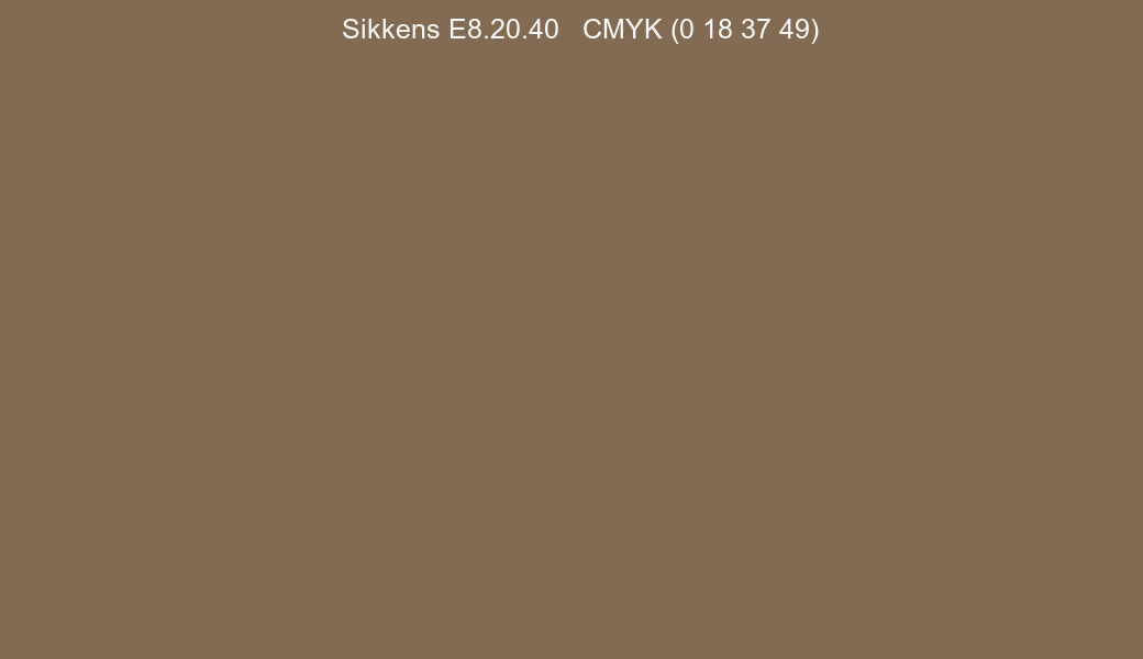 Color Sikkens E8.20.40 to CMYK (0 18 37 49) converter Color Sikkens E8.20.40 to CMYK (0 18 37 49) converter