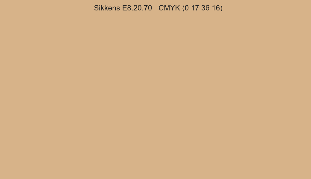 Color Sikkens E8.20.70 to CMYK (0 17 36 16) converter Color Sikkens E8.20.70 to CMYK (0 17 36 16) converter