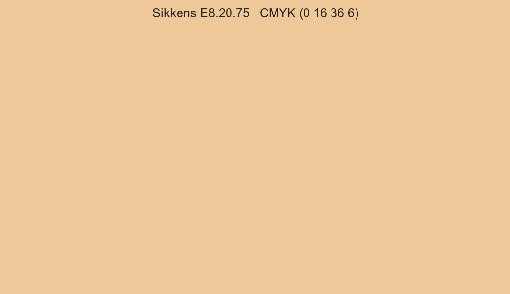 Color Sikkens E8.20.75 to CMYK (0 16 36 6) converter Color Sikkens E8.20.75 to CMYK (0 16 36 6) converter