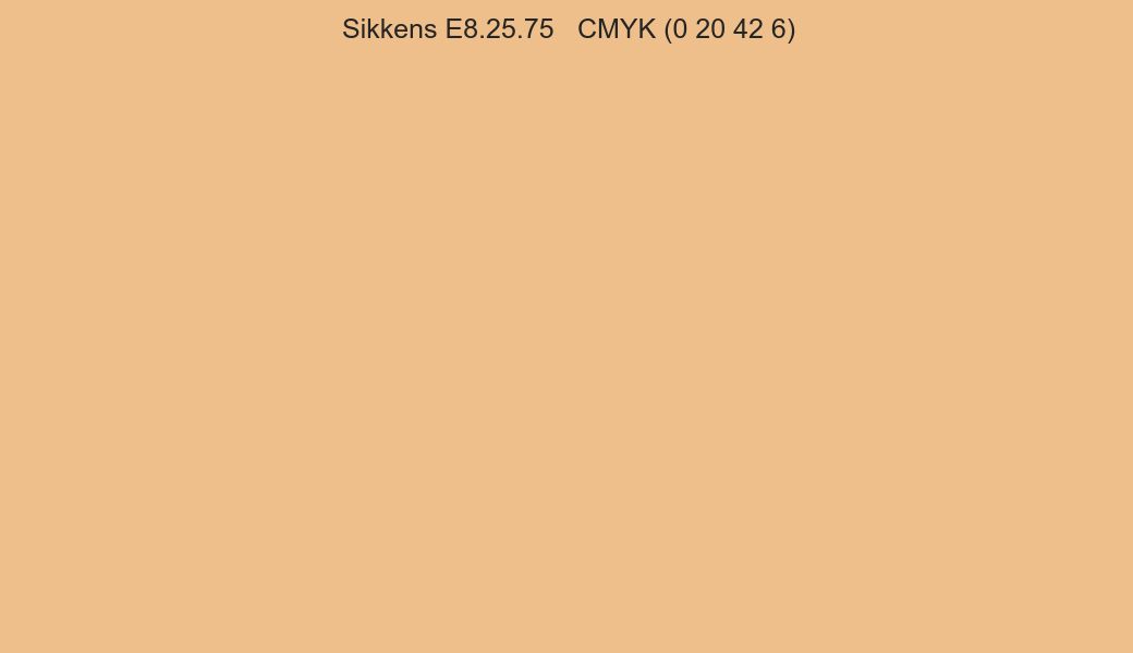 Color Sikkens E8.25.75 to CMYK (0 20 42 6) converter Color Sikkens E8.25.75 to CMYK (0 20 42 6) converter