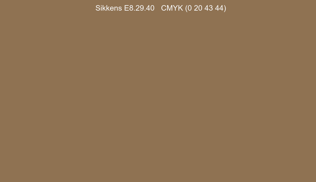 Color Sikkens E8.29.40 to CMYK (0 20 43 44) converter Color Sikkens E8.29.40 to CMYK (0 20 43 44) converter