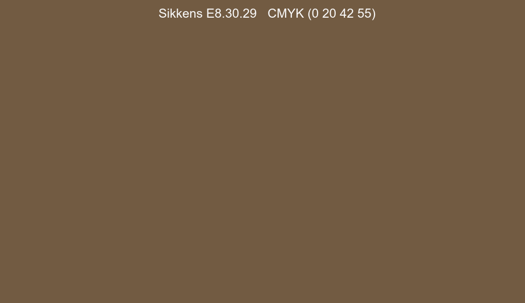 Color Sikkens E8.30.29 to CMYK (0 20 42 55) converter Color Sikkens E8.30.29 to CMYK (0 20 42 55) converter