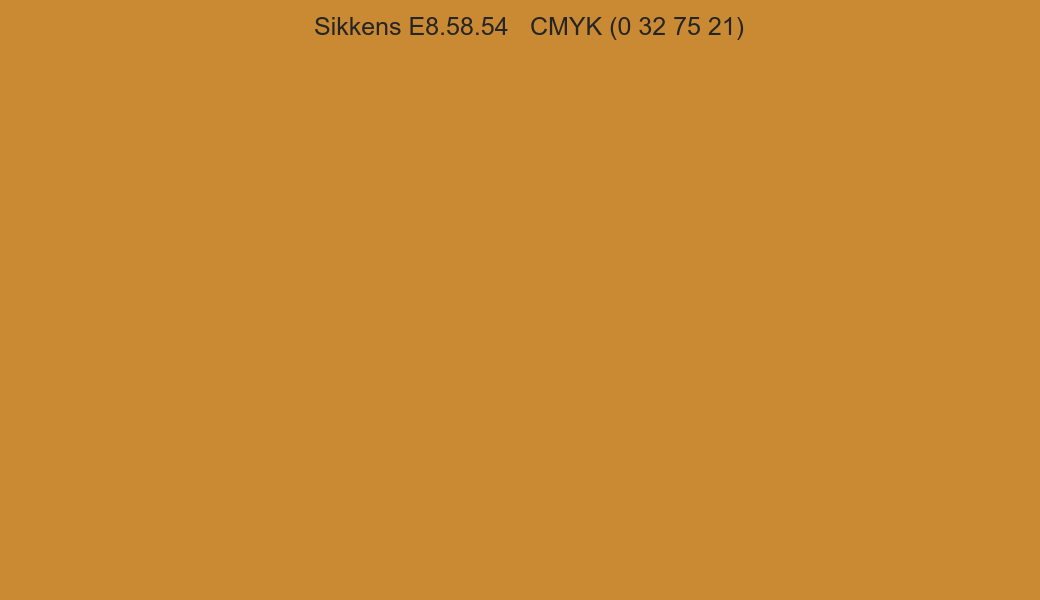 Color Sikkens E8.58.54 to CMYK (0 32 75 21) converter Color Sikkens E8.58.54 to CMYK (0 32 75 21) converter