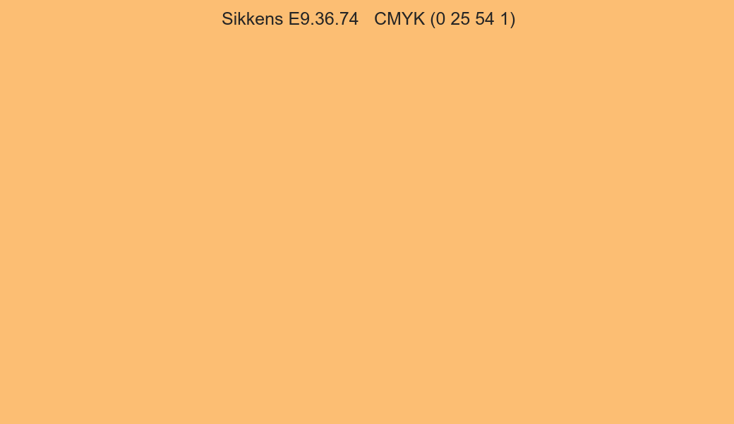 Color Sikkens E9.36.74 to CMYK (0 25 54 1) converter Color Sikkens E9.36.74 to CMYK (0 25 54 1) converter