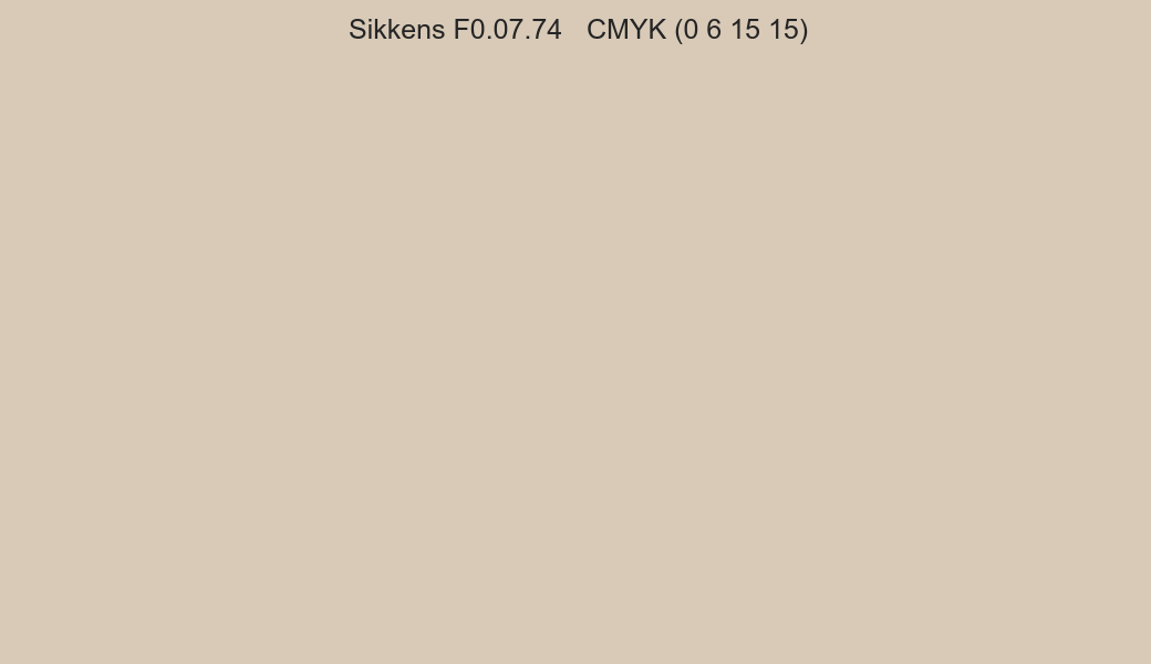 Color Sikkens F0.07.74 to CMYK (0 6 15 15) converter Color Sikkens F0.07.74 to CMYK (0 6 15 15) converter