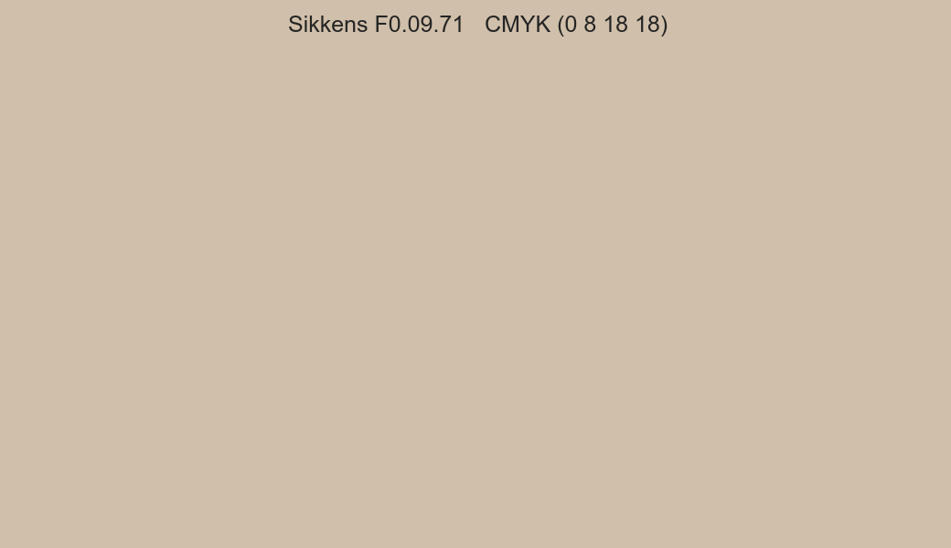 Color Sikkens F0.09.71 to CMYK (0 8 18 18) converter Color Sikkens F0.09.71 to CMYK (0 8 18 18) converter