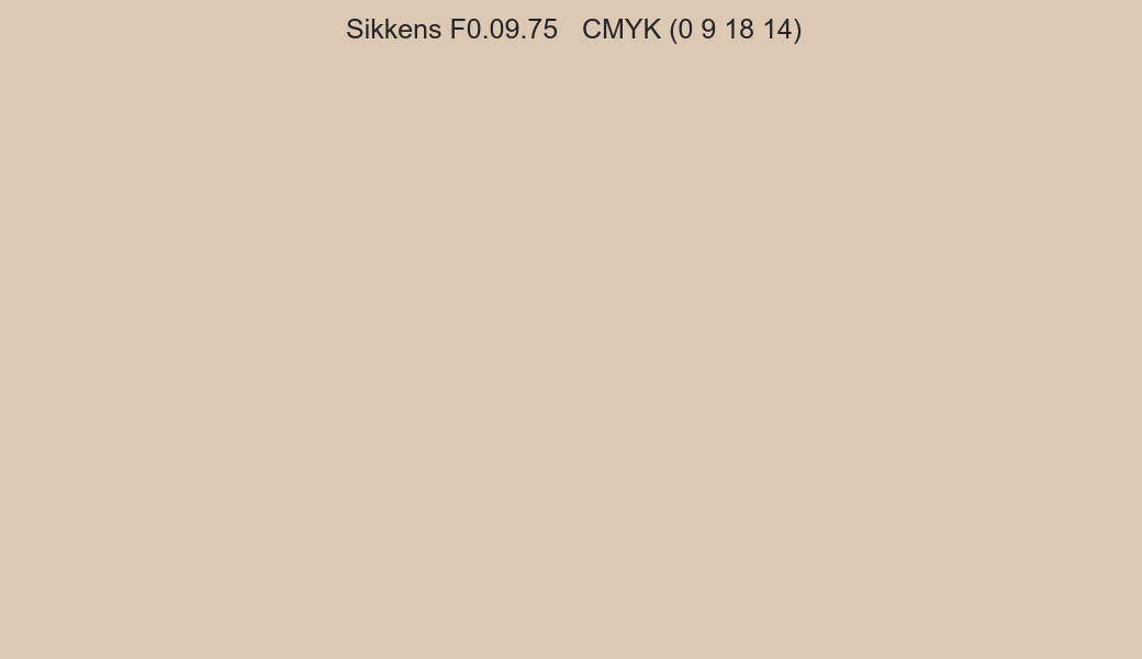 Color Sikkens F0.09.75 to CMYK (0 9 18 14) converter Color Sikkens F0.09.75 to CMYK (0 9 18 14) converter
