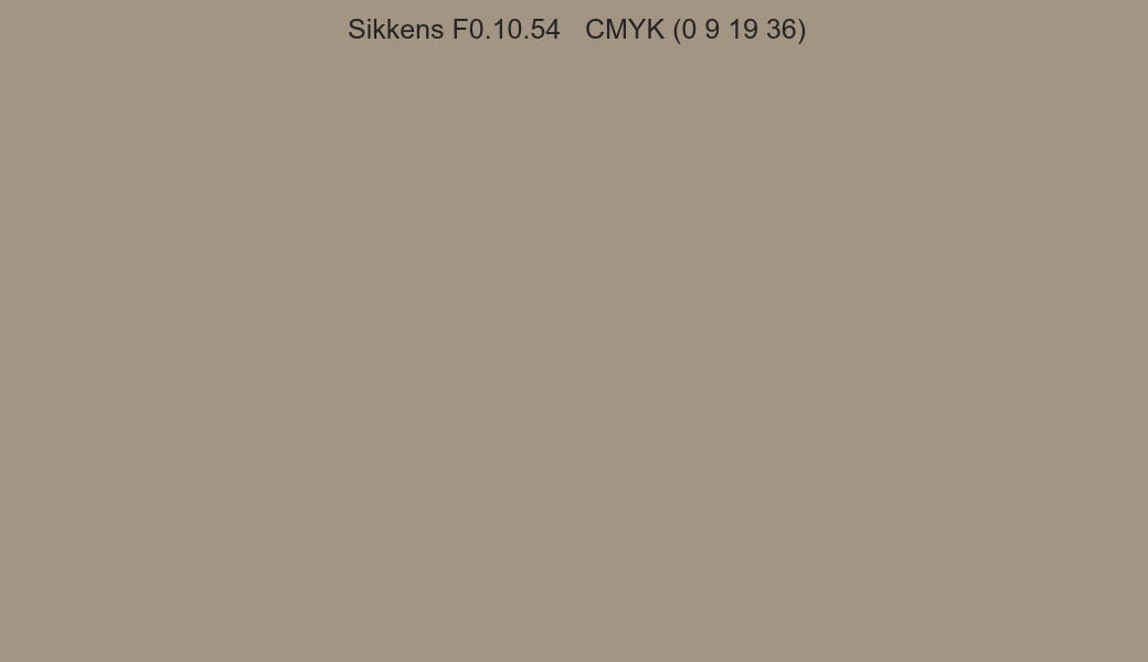 Color Sikkens F0.10.54 to CMYK (0 9 19 36) converter Color Sikkens F0.10.54 to CMYK (0 9 19 36) converter