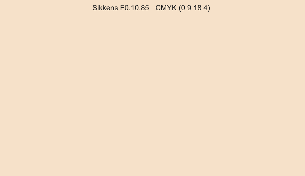 Color Sikkens F0.10.85 to CMYK (0 9 18 4) converter Color Sikkens F0.10.85 to CMYK (0 9 18 4) converter