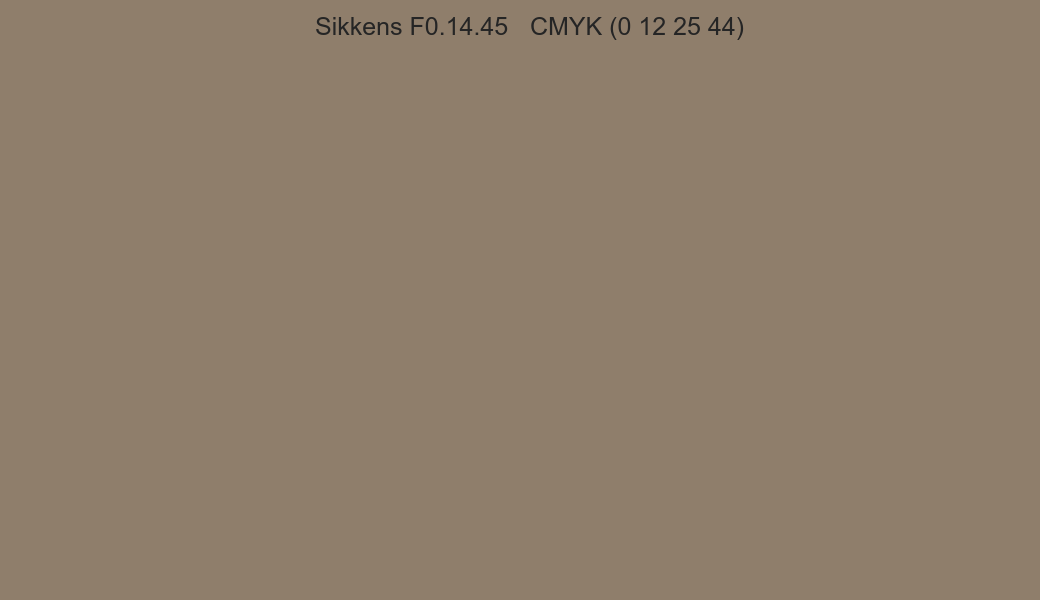 Color Sikkens F0.14.45 to CMYK (0 12 25 44) converter Color Sikkens F0.14.45 to CMYK (0 12 25 44) converter