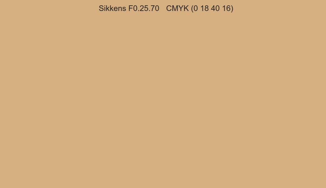 Color Sikkens F0.25.70 to CMYK (0 18 40 16) converter Color Sikkens F0.25.70 to CMYK (0 18 40 16) converter