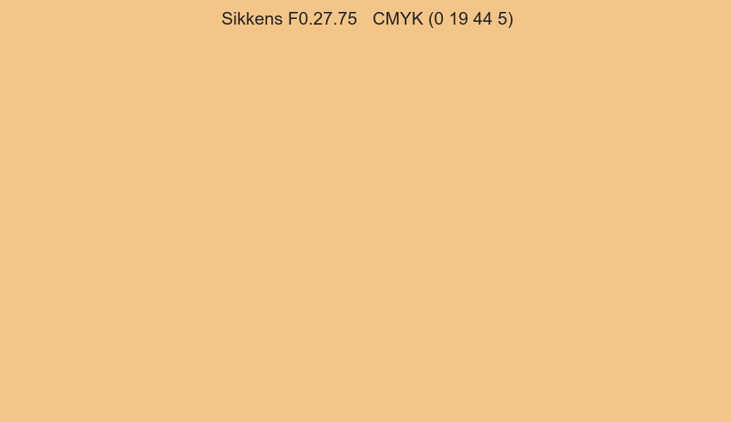 Color Sikkens F0.27.75 to CMYK (0 19 44 5) converter Color Sikkens F0.27.75 to CMYK (0 19 44 5) converter