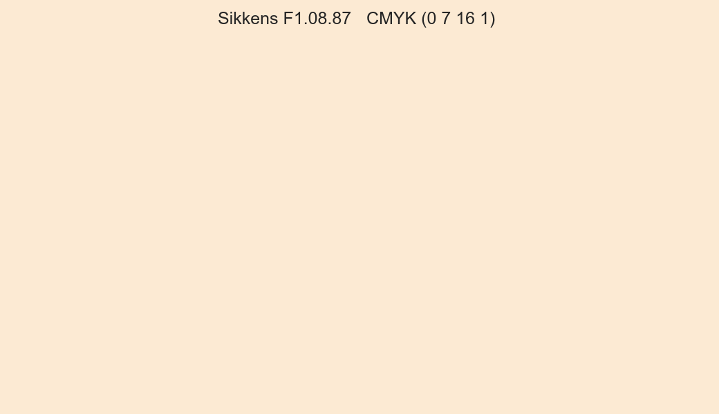 Color Sikkens F1.08.87 to CMYK (0 7 16 1) converter Color Sikkens F1.08.87 to CMYK (0 7 16 1) converter
