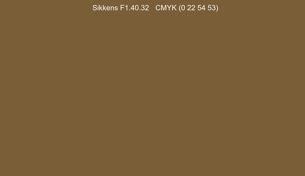 Color Sikkens F1.40.32 to CMYK (0 22 54 53) converter Color Sikkens F1.40.32 to CMYK (0 22 54 53) converter