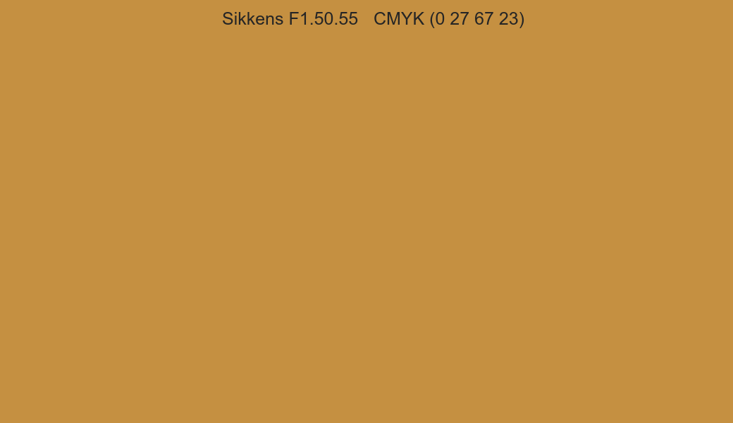 Color Sikkens F1.50.55 to CMYK (0 27 67 23) converter Color Sikkens F1.50.55 to CMYK (0 27 67 23) converter