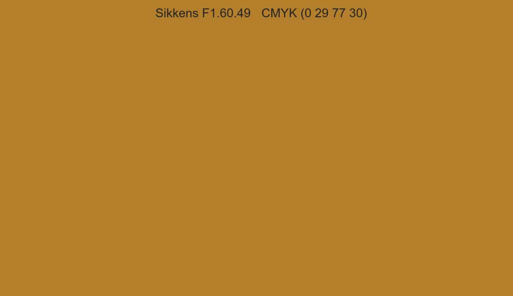 Color Sikkens F1.60.49 to CMYK (0 29 77 30) converter Color Sikkens F1.60.49 to CMYK (0 29 77 30) converter