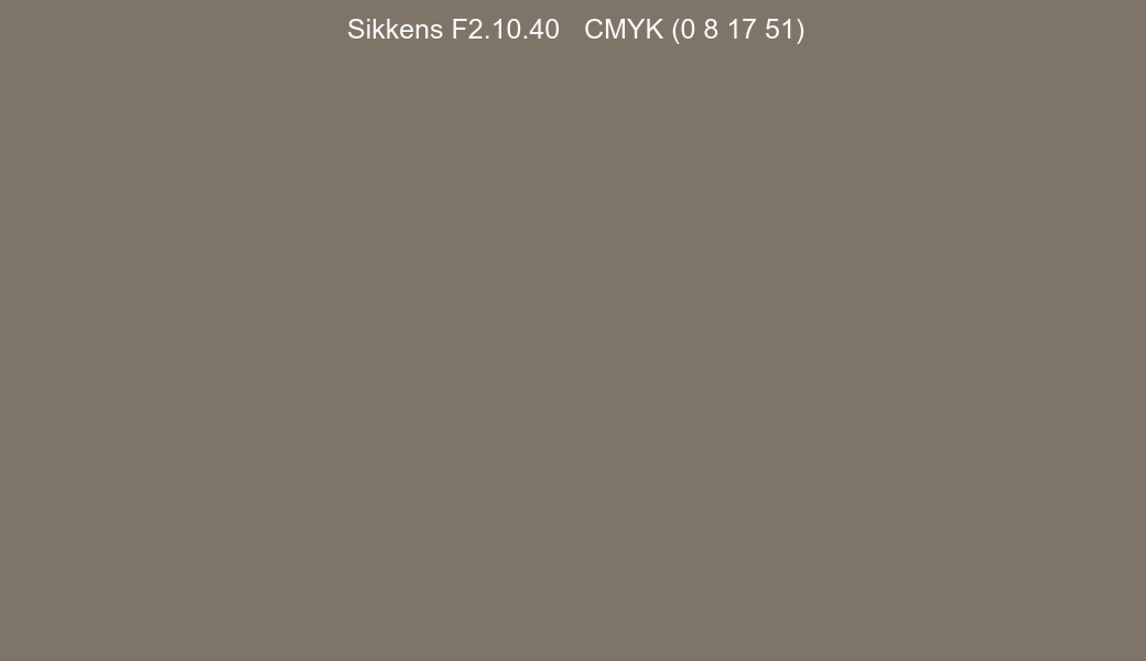 Color Sikkens F2.10.40 to CMYK (0 8 17 51) converter Color Sikkens F2.10.40 to CMYK (0 8 17 51) converter