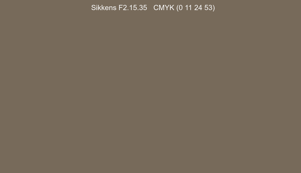 Color Sikkens F2.15.35 to CMYK (0 11 24 53) converter Color Sikkens F2.15.35 to CMYK (0 11 24 53) converter