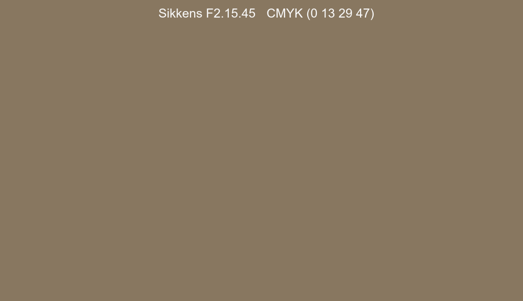 Color Sikkens F2.15.45 to CMYK (0 13 29 47) converter Color Sikkens F2.15.45 to CMYK (0 13 29 47) converter