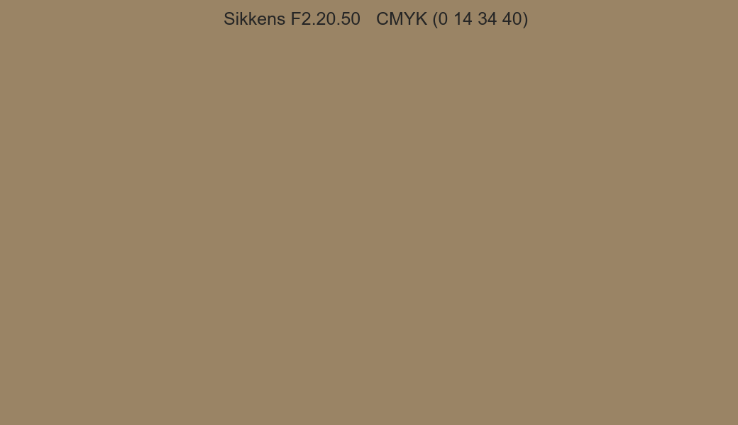 Color Sikkens F2.20.50 to CMYK (0 14 34 40) converter Color Sikkens F2.20.50 to CMYK (0 14 34 40) converter