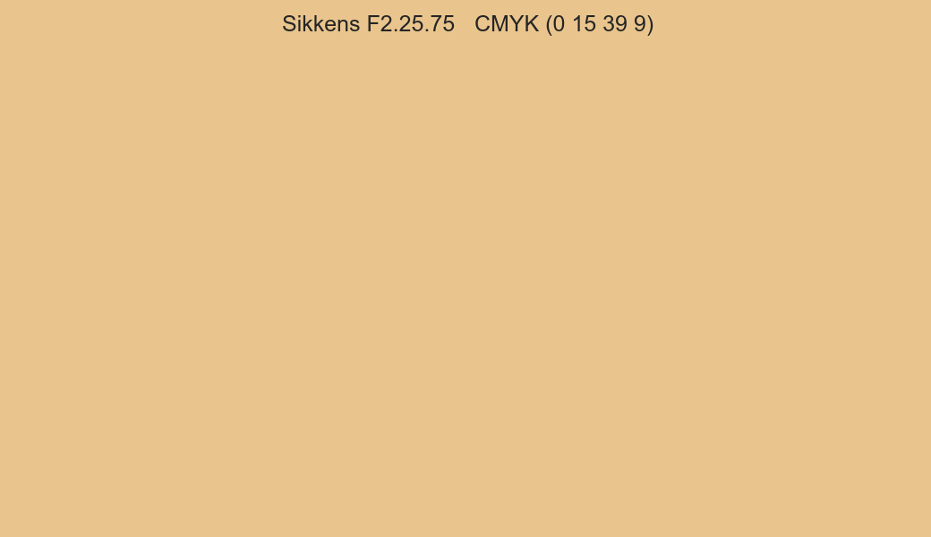 Color Sikkens F2.25.75 to CMYK (0 15 39 9) converter Color Sikkens F2.25.75 to CMYK (0 15 39 9) converter