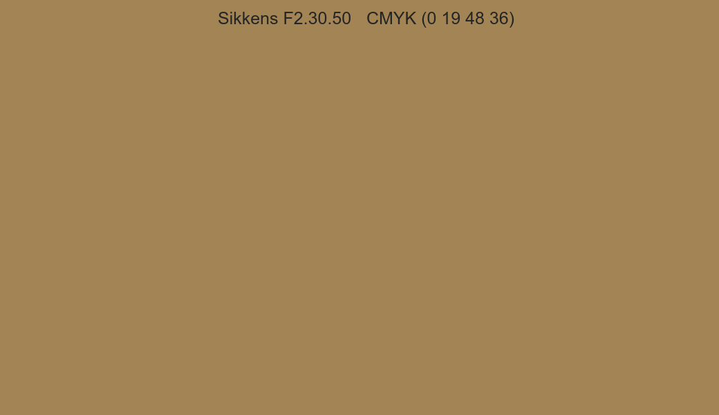 Color Sikkens F2.30.50 to CMYK (0 19 48 36) converter Color Sikkens F2.30.50 to CMYK (0 19 48 36) converter