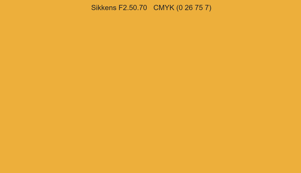Color Sikkens F2.50.70 to CMYK (0 26 75 7) converter Color Sikkens F2.50.70 to CMYK (0 26 75 7) converter
