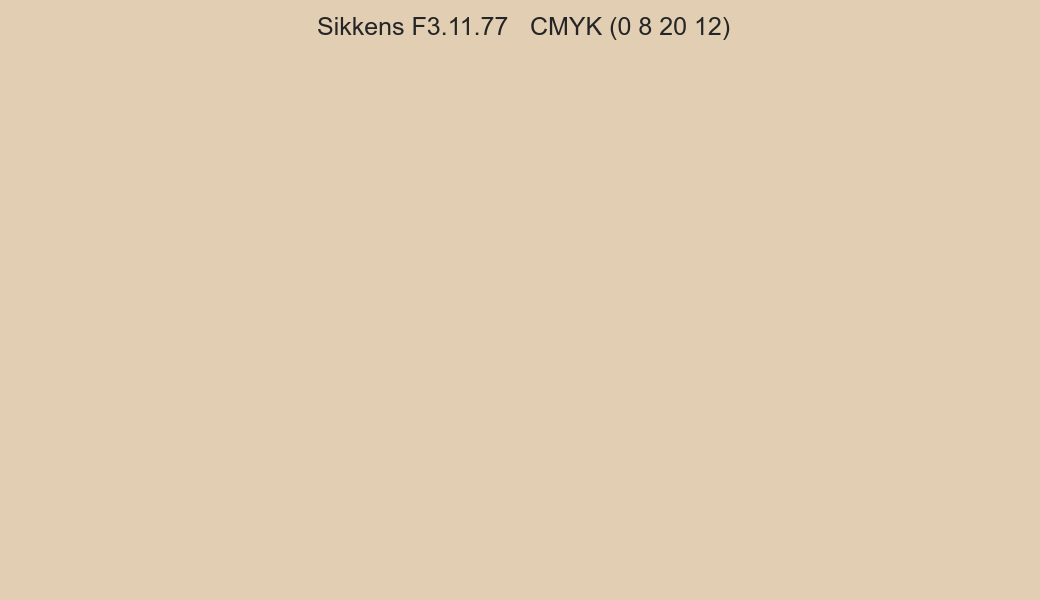 Color Sikkens F3.11.77 to CMYK (0 8 20 12) converter Color Sikkens F3.11.77 to CMYK (0 8 20 12) converter