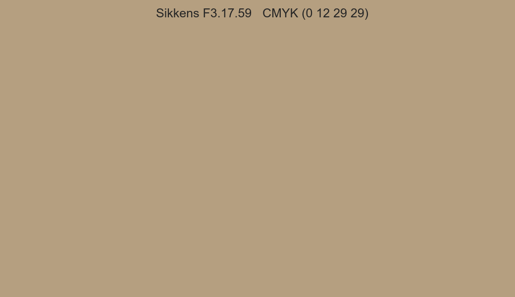 Color Sikkens F3.17.59 to CMYK (0 12 29 29) converter Color Sikkens F3.17.59 to CMYK (0 12 29 29) converter