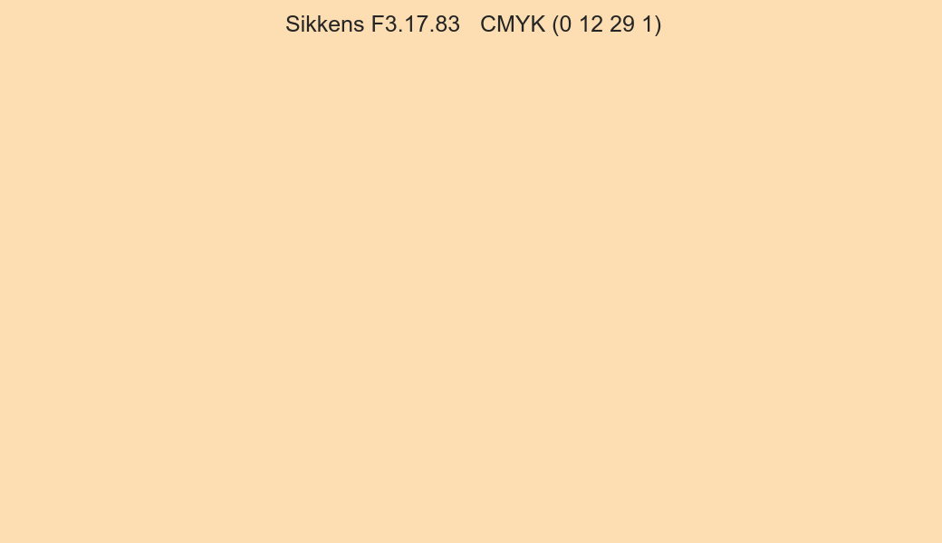 Color Sikkens F3.17.83 to CMYK (0 12 29 1) converter Color Sikkens F3.17.83 to CMYK (0 12 29 1) converter