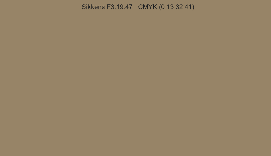 Color Sikkens F3.19.47 to CMYK (0 13 32 41) converter Color Sikkens F3.19.47 to CMYK (0 13 32 41) converter