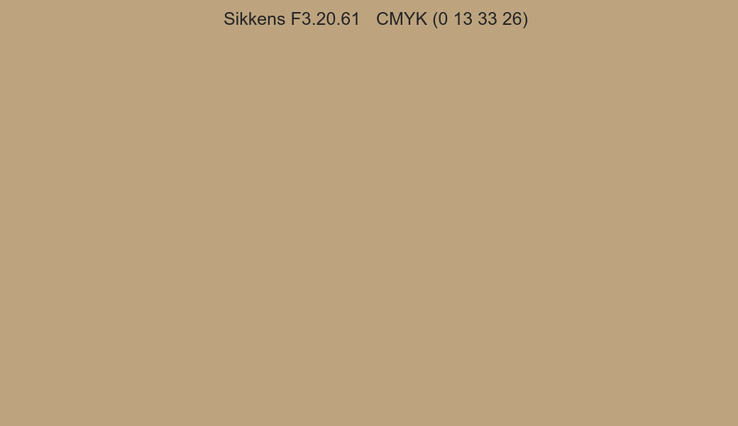 Color Sikkens F3.20.61 to CMYK (0 13 33 26) converter Color Sikkens F3.20.61 to CMYK (0 13 33 26) converter